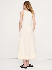 Cotton Poplin + Jersey Midi Dress
