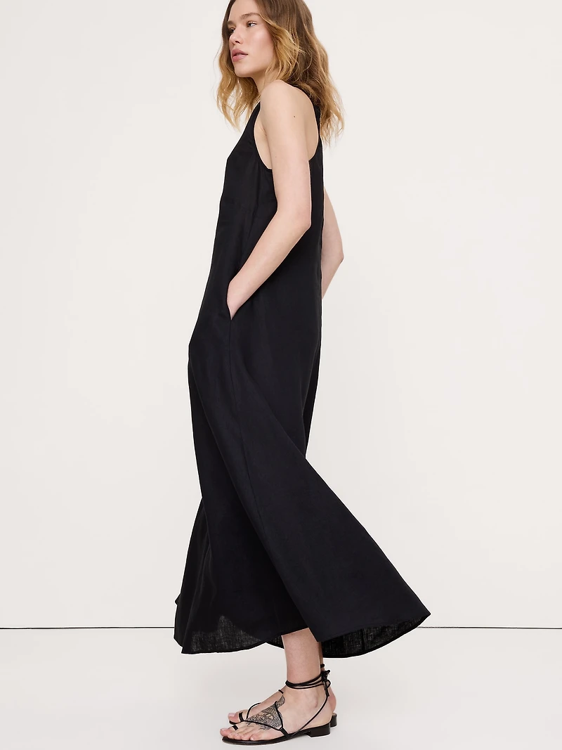 Linen Halter Maxi Dress