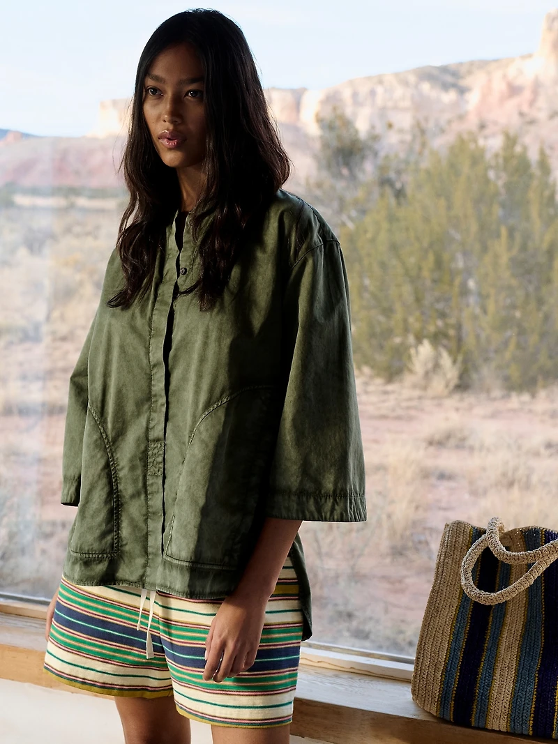 Overdye Cotton Tunic Shirt