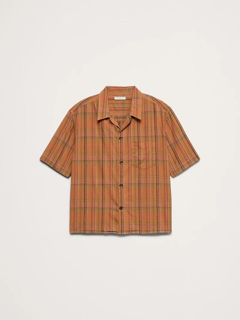 Relaxed-Fit Summerweight Cotton Short-Sleeve Shirt