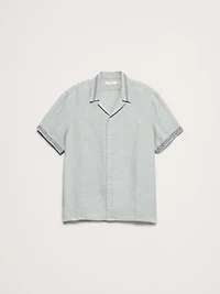Standard-Fit Embroidered Linen Resort Shirt