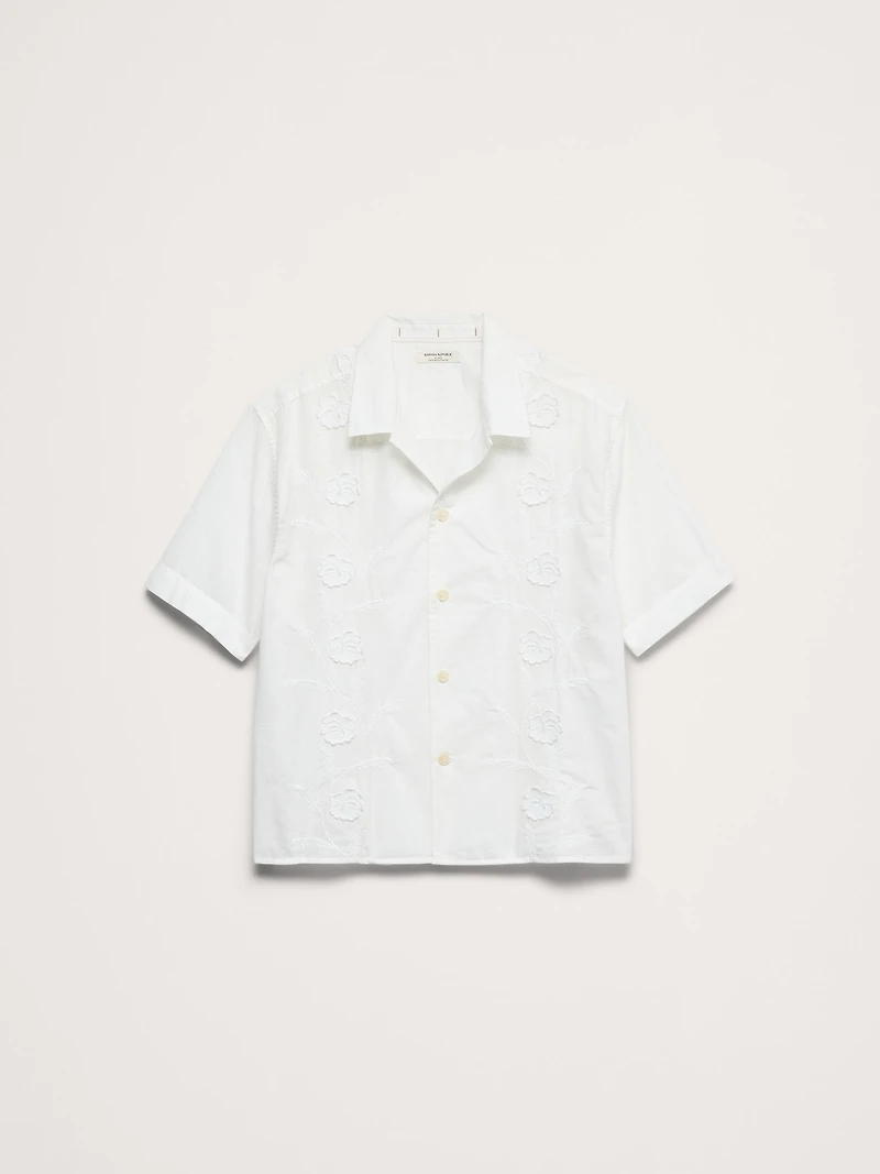 Relaxed-Fit Embroidered Cotton Resort Shirt