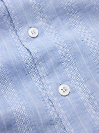 Standard-Fit Textured Linen-Cotton Shirt