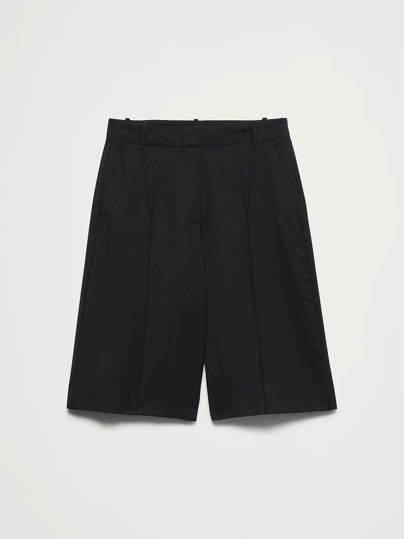 High-Rise Italian Wool Bermuda Short