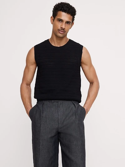 Cotton-Linen Mesh Tank