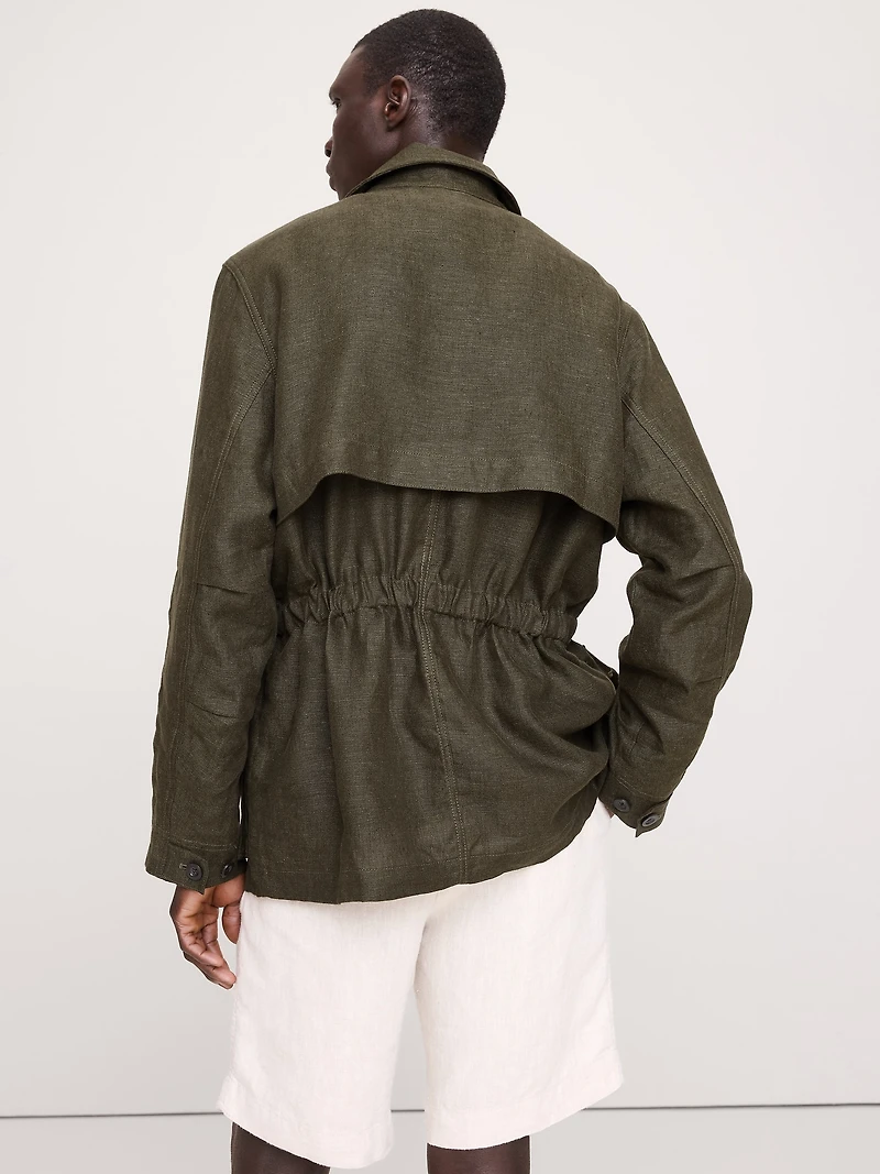 Linen Canvas Utility Jacket