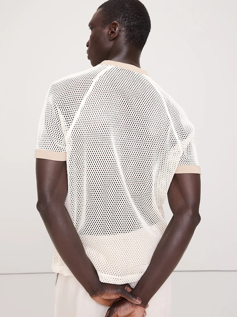 Cotton Mesh T-Shirt