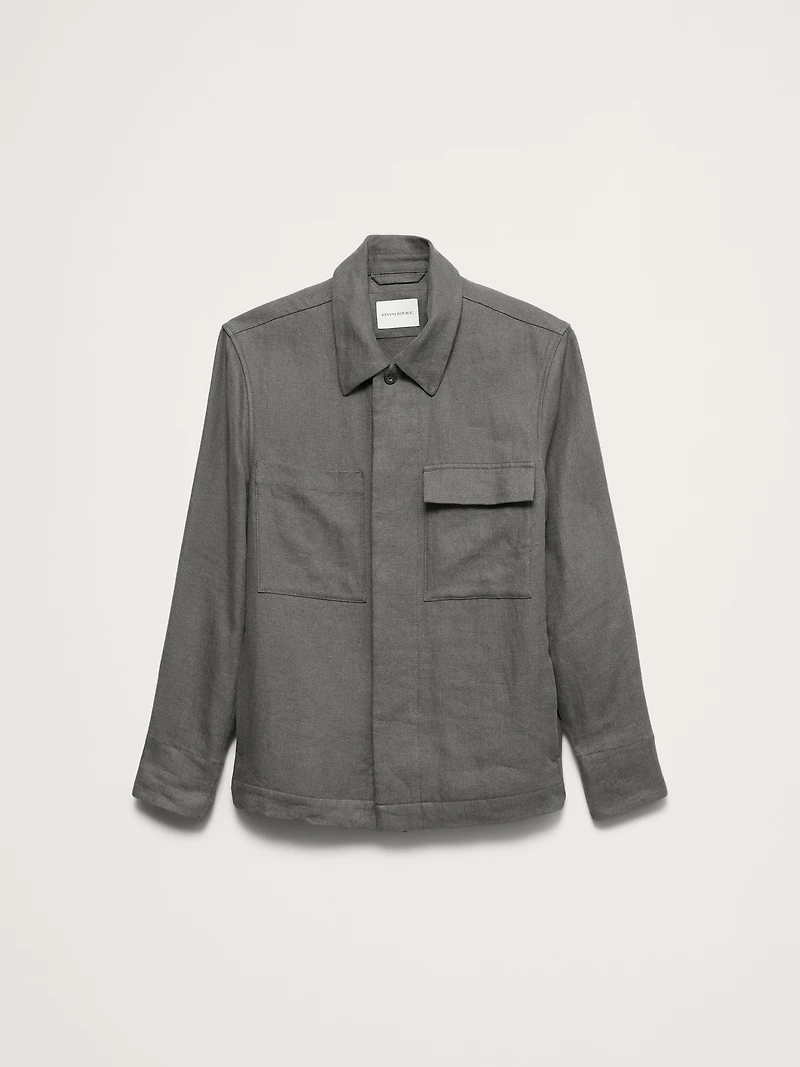 Linen Four-Pocket Shirt Jacket