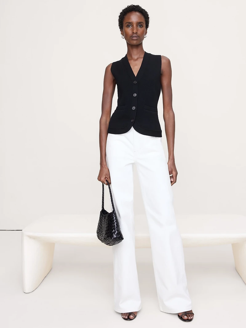 Larkspur Cotton-Silk Sweater Vest
