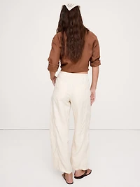 Mid-Rise Relaxed Painter Pull-On Pant Linen