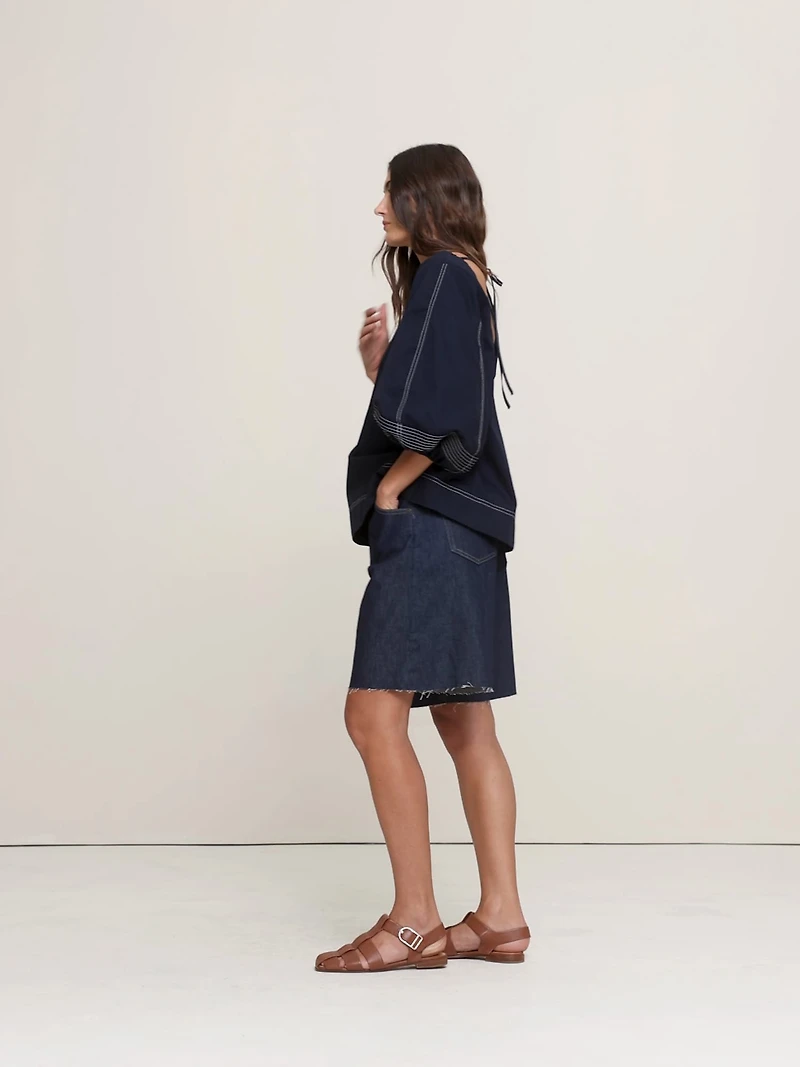 Cotton Scoop-Back Top