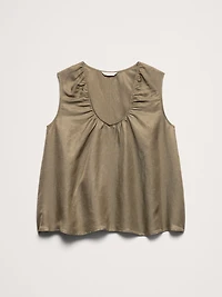 Viscose-Linen Scoop-Neck Tank