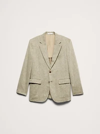 Green Linen-Cotton Suit Jacket