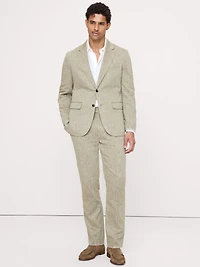 Green Linen-Cotton Suit Jacket