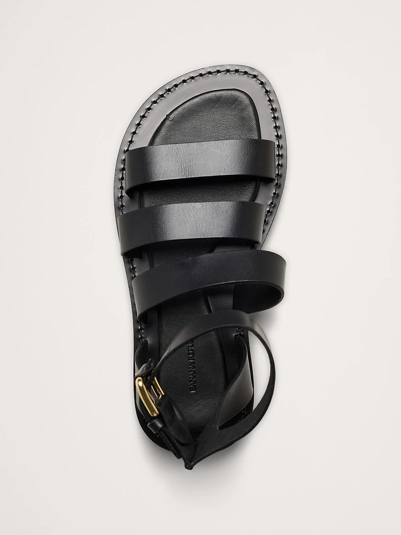 Italian Leather Flatform Sandal