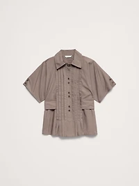 Pleated Cotton Poplin Top