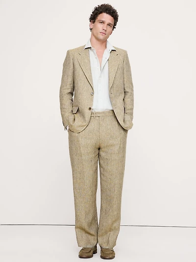 Loose Italian Linen Suit Pant