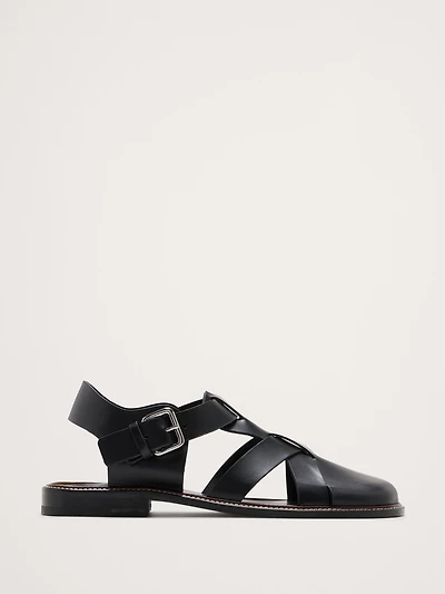Leather Closed-Toe Fisherman Sandal