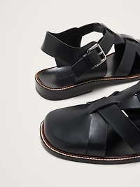Leather Closed-Toe Fisherman Sandal