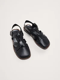 Leather Closed-Toe Fisherman Sandal