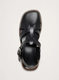 Leather Closed-Toe Fisherman Sandal