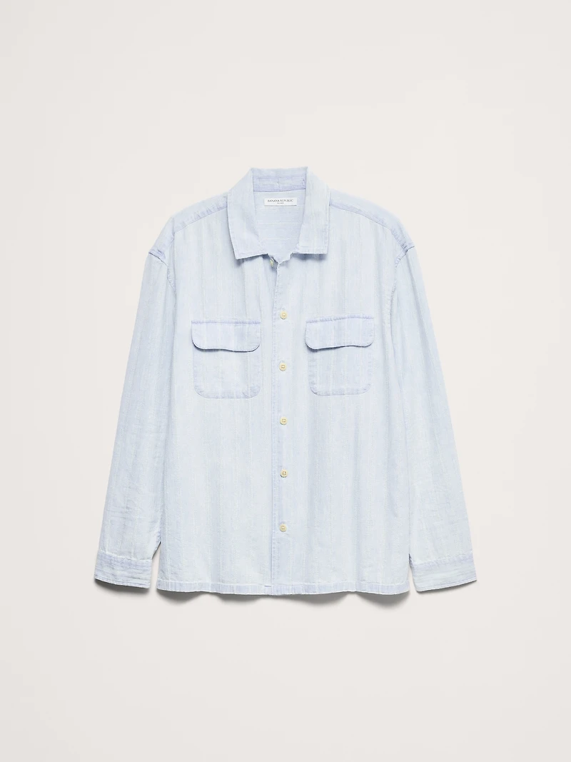 Relaxed-Fit Denim Long-Sleeve Resort Shirt