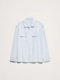 Relaxed-Fit Denim Long-Sleeve Resort Shirt