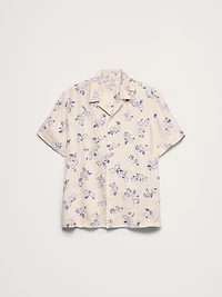 Standard-Fit Embroidered Linen Resort Shirt
