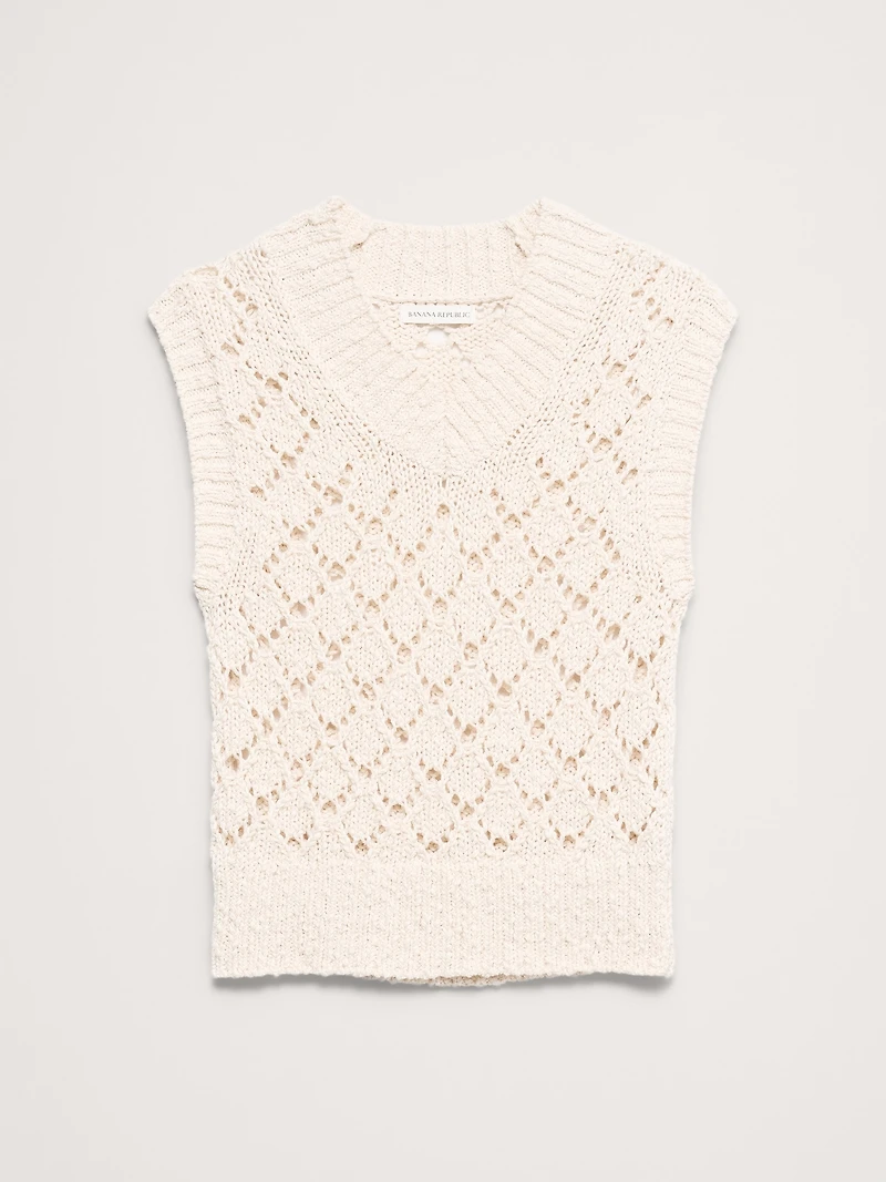 Crochet Cropped Sweater Vest