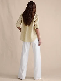 Mid-Rise Wide-Leg Drawstring Jean
