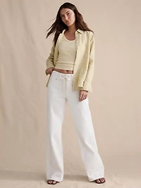 Mid-Rise Wide-Leg Drawstring Jean