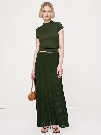 Sculpted Eyelet Maxi Skirt