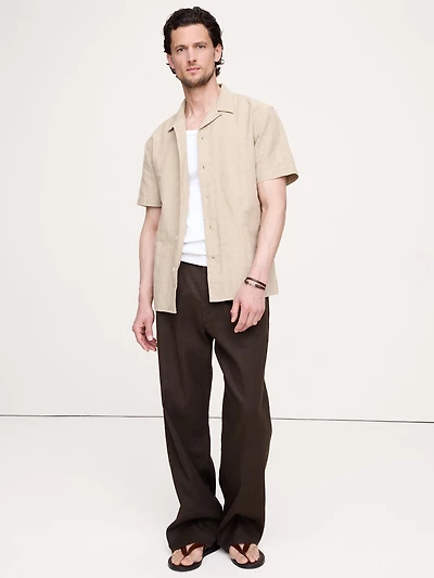 Standard-Fit Cotton-Linen Resort Shirt