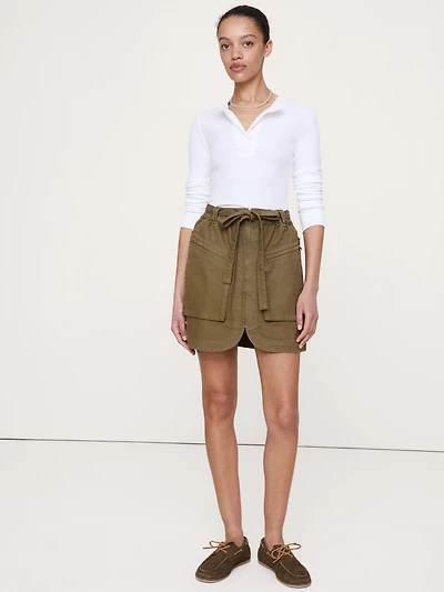 Cotton Utility Mini Skirt