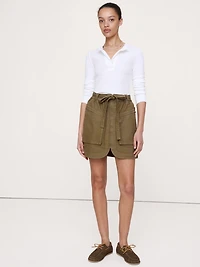 Cotton Utility Mini Skirt