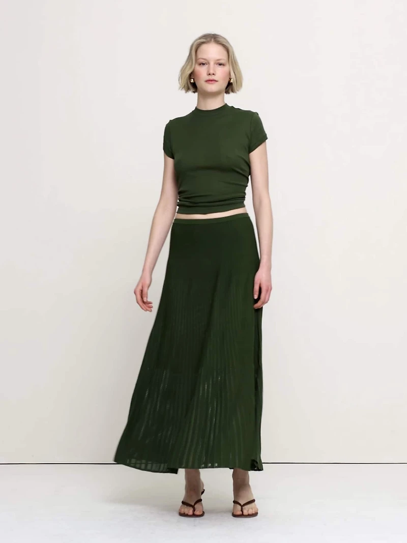 Sculpted Eyelet Maxi Skirt