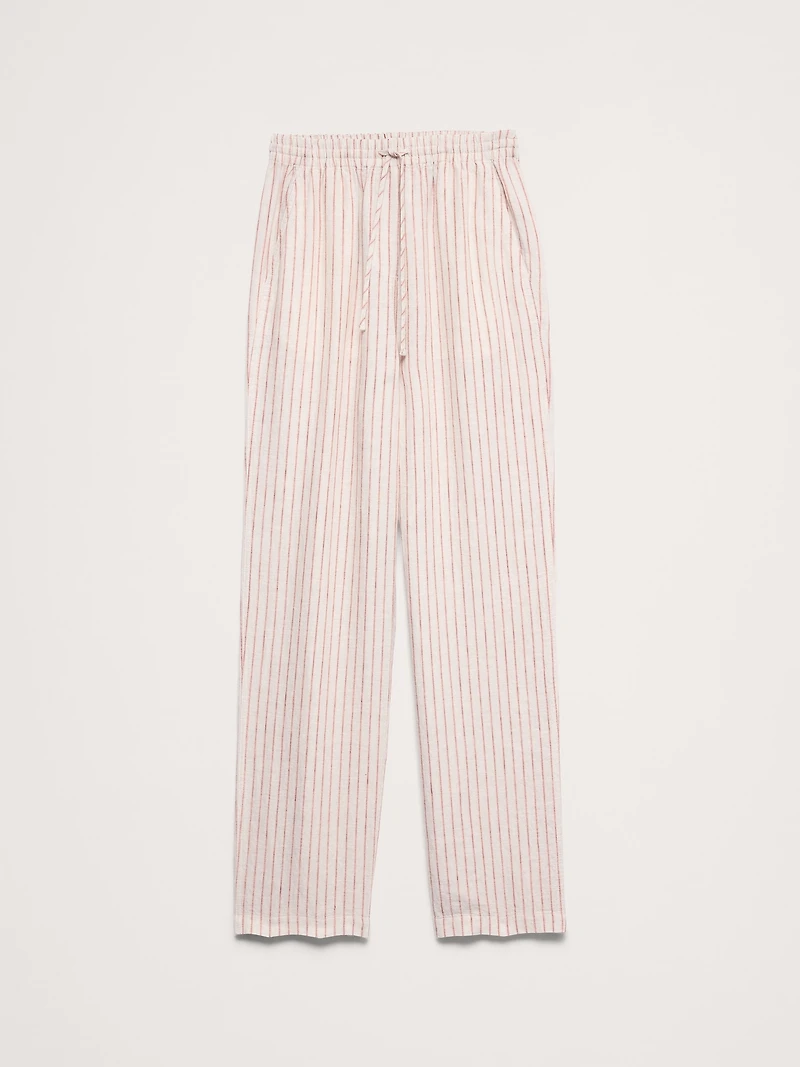 The Getaway Straight-Leg Pull-On Pant Linen