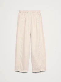 Mid-Rise Relaxed Painter Pull-On Pant Linen