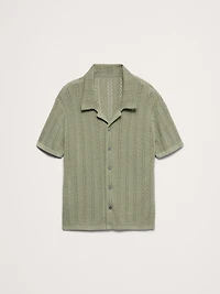 Textured Polo Cardigan