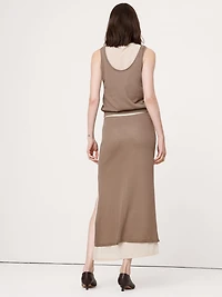 Layered Ultra-Fine Cotton Maxi Skirt