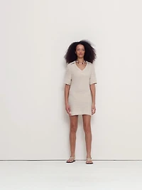 Cotton Crochet Mini Sweater Dress