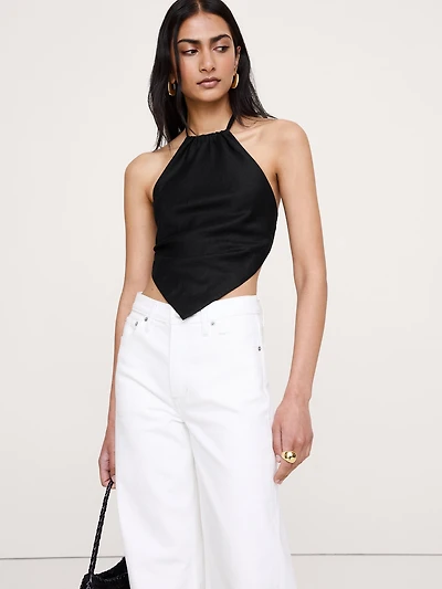 Linen Scarf Halter Top