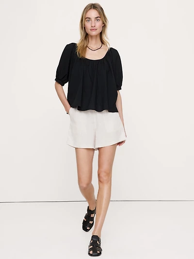 Breezy Cotton Scoop-Neck Top