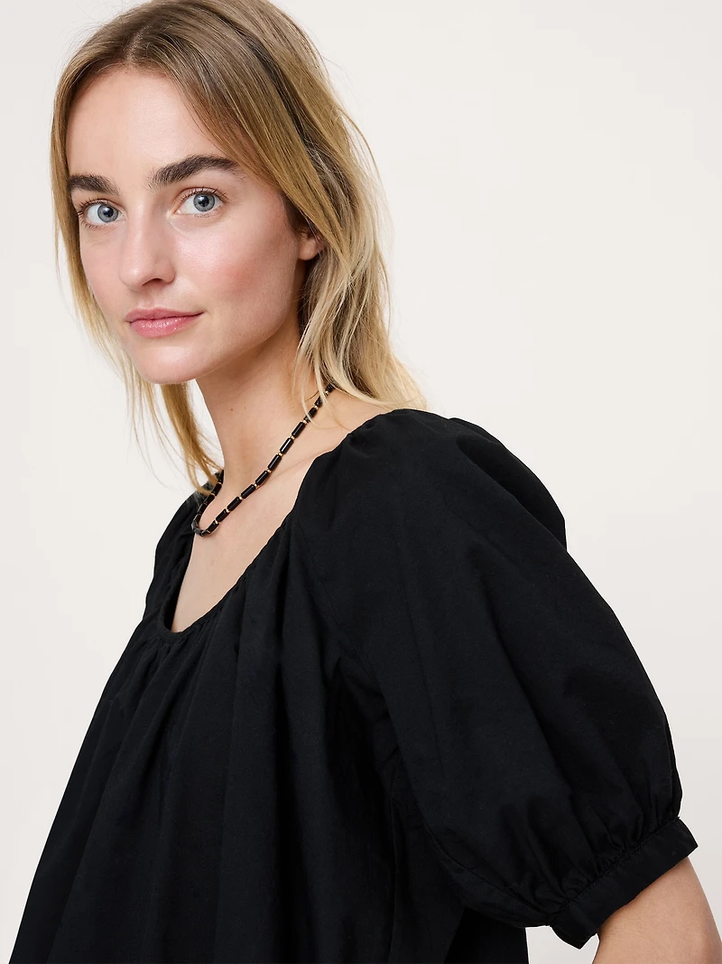 Breezy Cotton Scoop-Neck Top