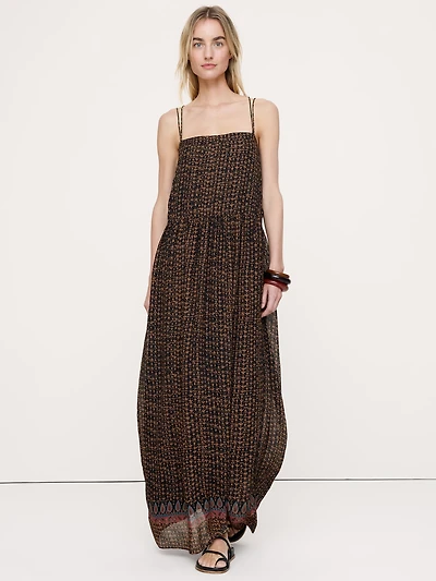 Georgette Strappy Maxi Dress
