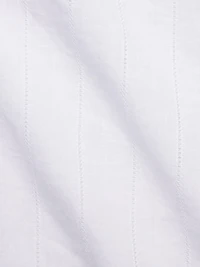 Standard-Fit Linen-Cotton Eyelet Stripe Resort Shirt
