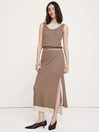 Layered Ultra-Fine Cotton Maxi Skirt