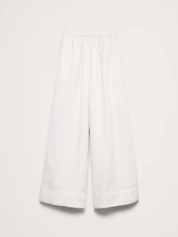High-Rise Wide-Leg Linen Pull-On Ankle Pant
