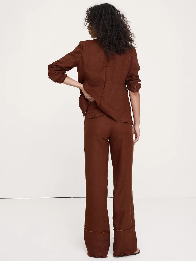 The Everyday Wide-Leg Pant Fringe-Hem Linen