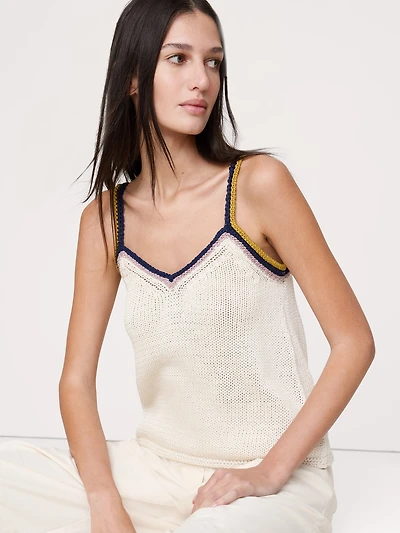 Coastal Cotton V-Neck Sweater Tank